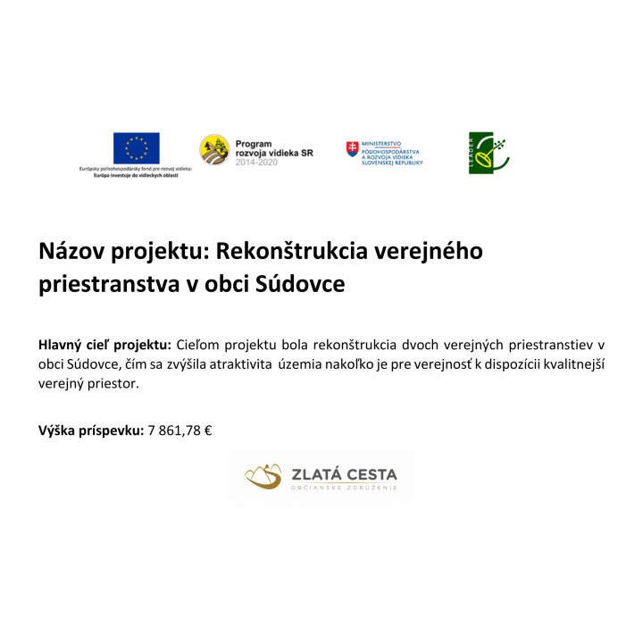 Rekonštrukcia verejného priestranstva v obci Súdovce